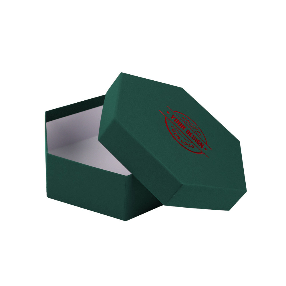 Hexagonal box in green color