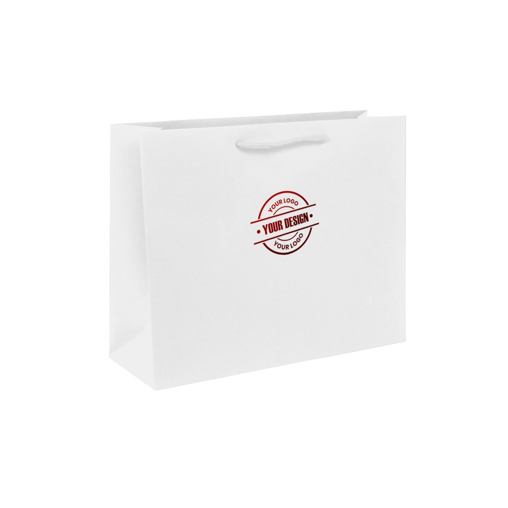 Elegant line paper bags white color