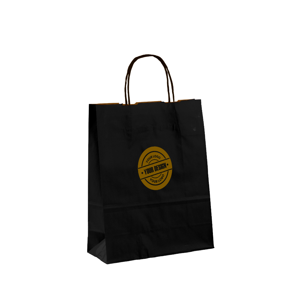 Bags with twisted handle black color