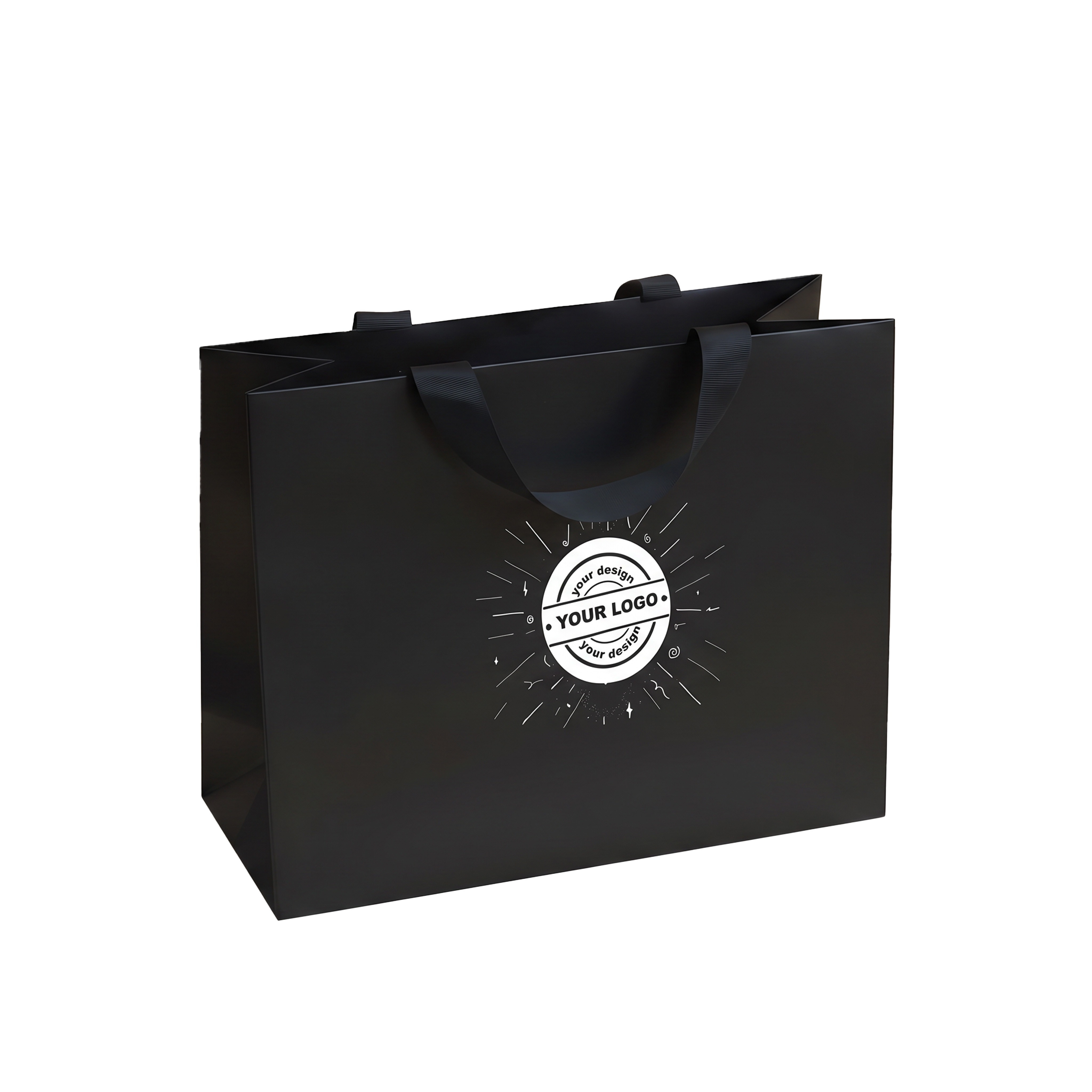 Premium paper bags with hidden grip – 1-color printing