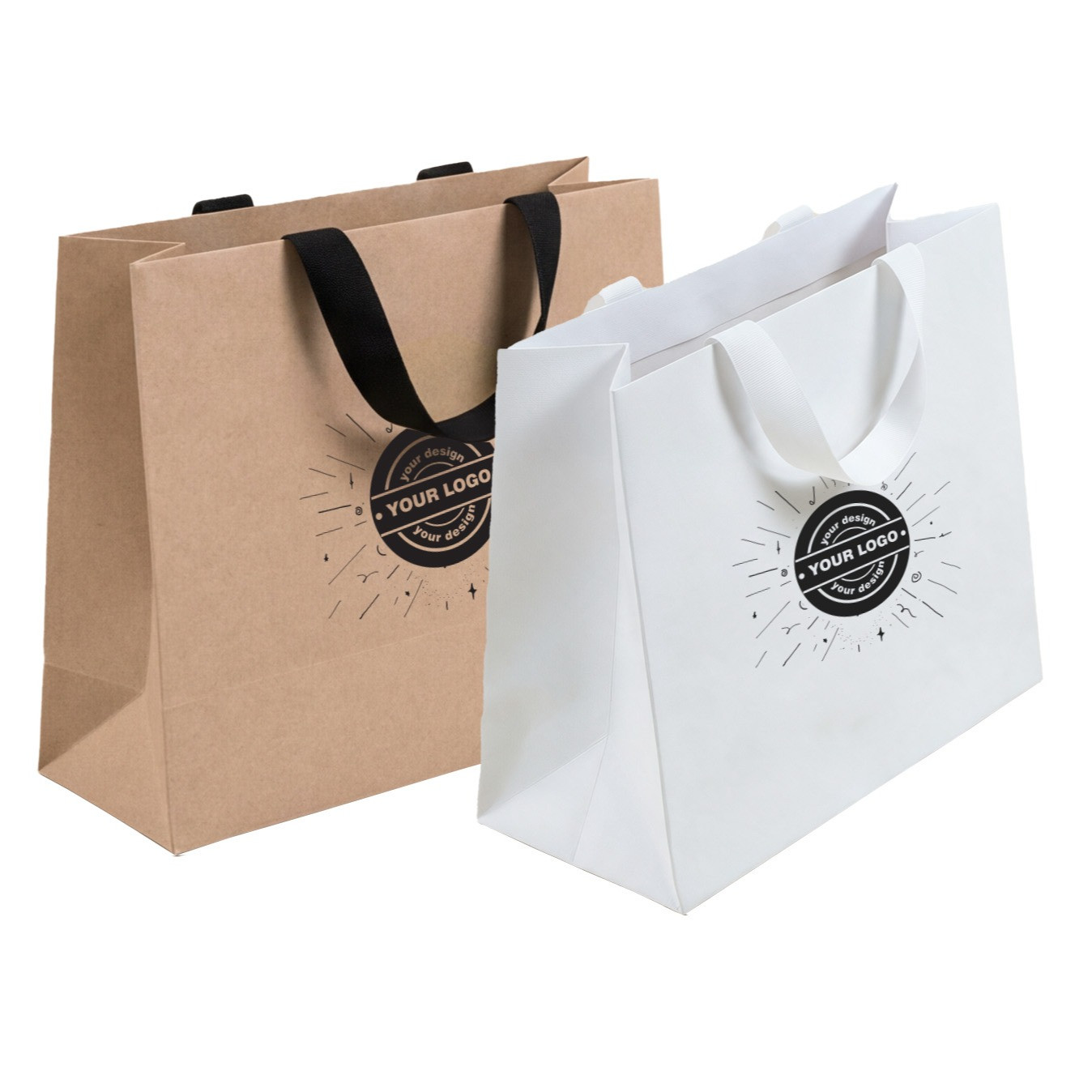 Paper bags with hidden grip – 1-color printing